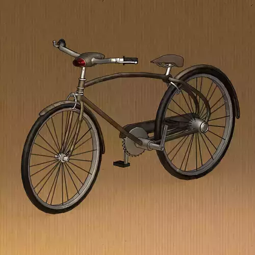 Cartoon Bicycle Game Ready Low-poly 3D model