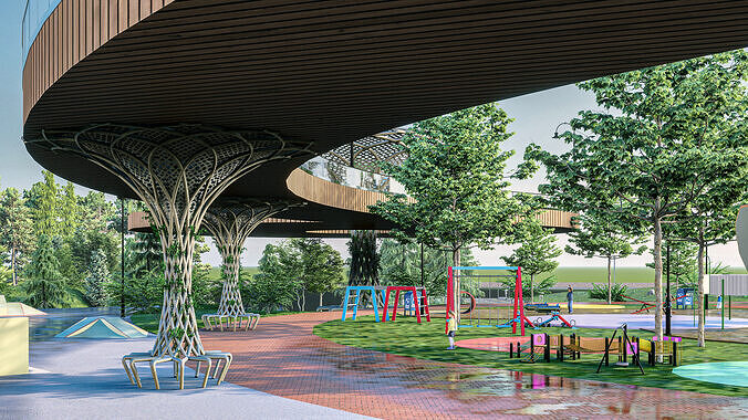 Urban Park  3D model 2