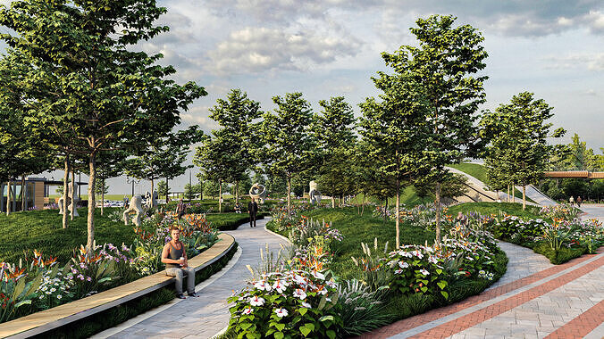 Urban Park  3D model 7