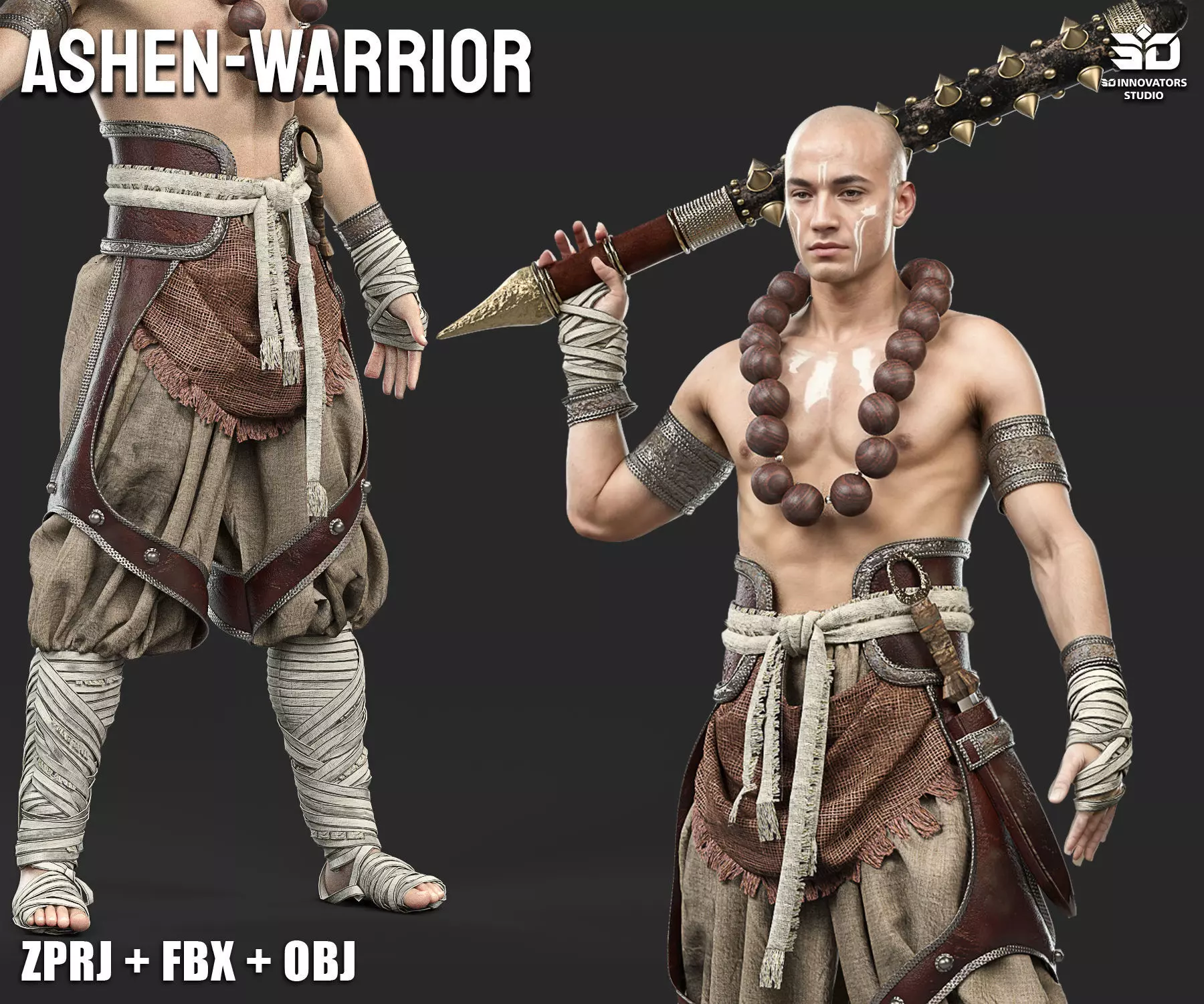 Ashen Warrior  Guardian of Forgotten Sands  3D model_0