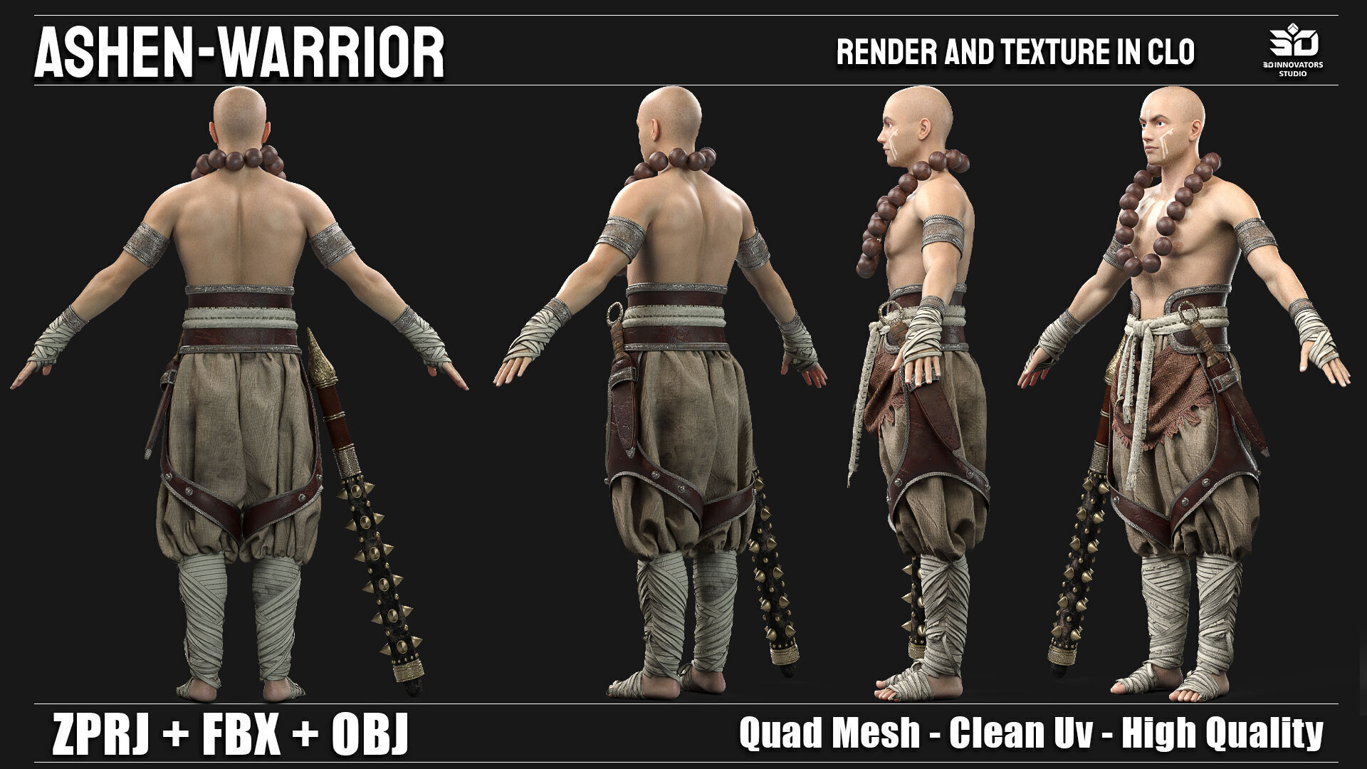 Ashen Warrior  Guardian of Forgotten Sands  3D model_3