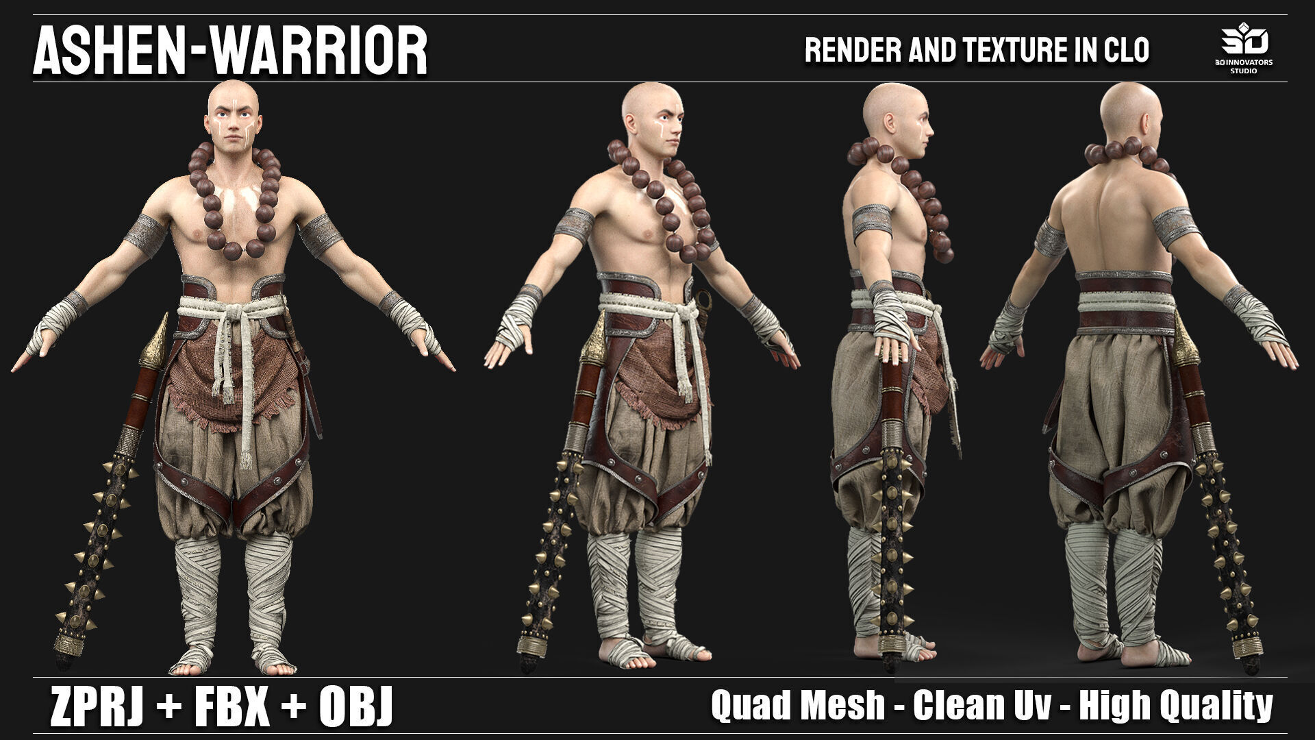 Ashen Warrior  Guardian of Forgotten Sands  3D model_2