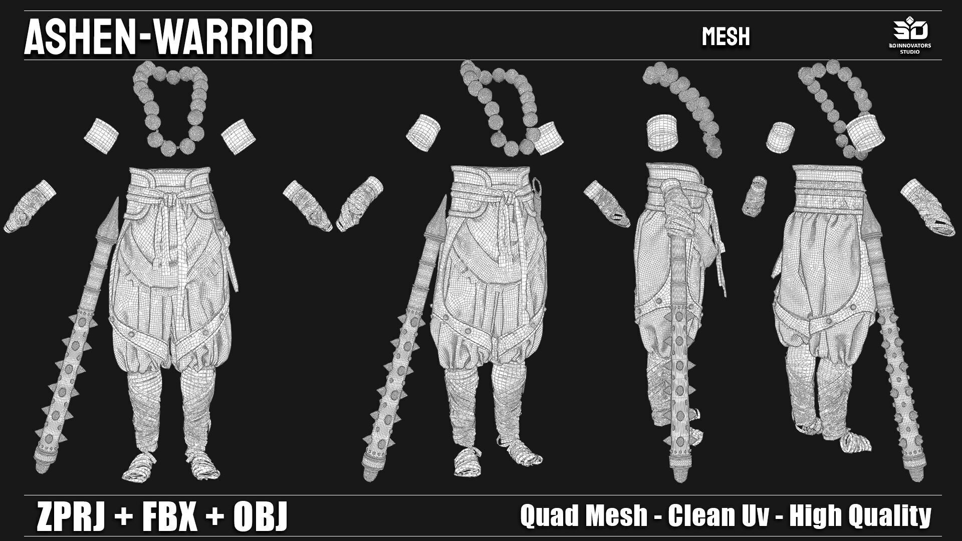 Ashen Warrior  Guardian of Forgotten Sands  3D model_4