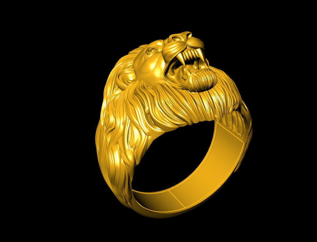 Lion ring  3D print model_2