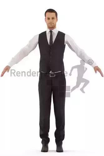 male model david suit fashion model rigged