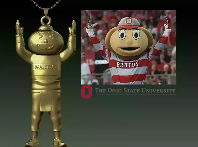 Necklaces OHIO STATE UNIVERSITY - Hanging Figurine - 3D print 3D print model Necklaces OHIO STATE UNIVERSITY - Hanging Figurine - 3D print 3D print model