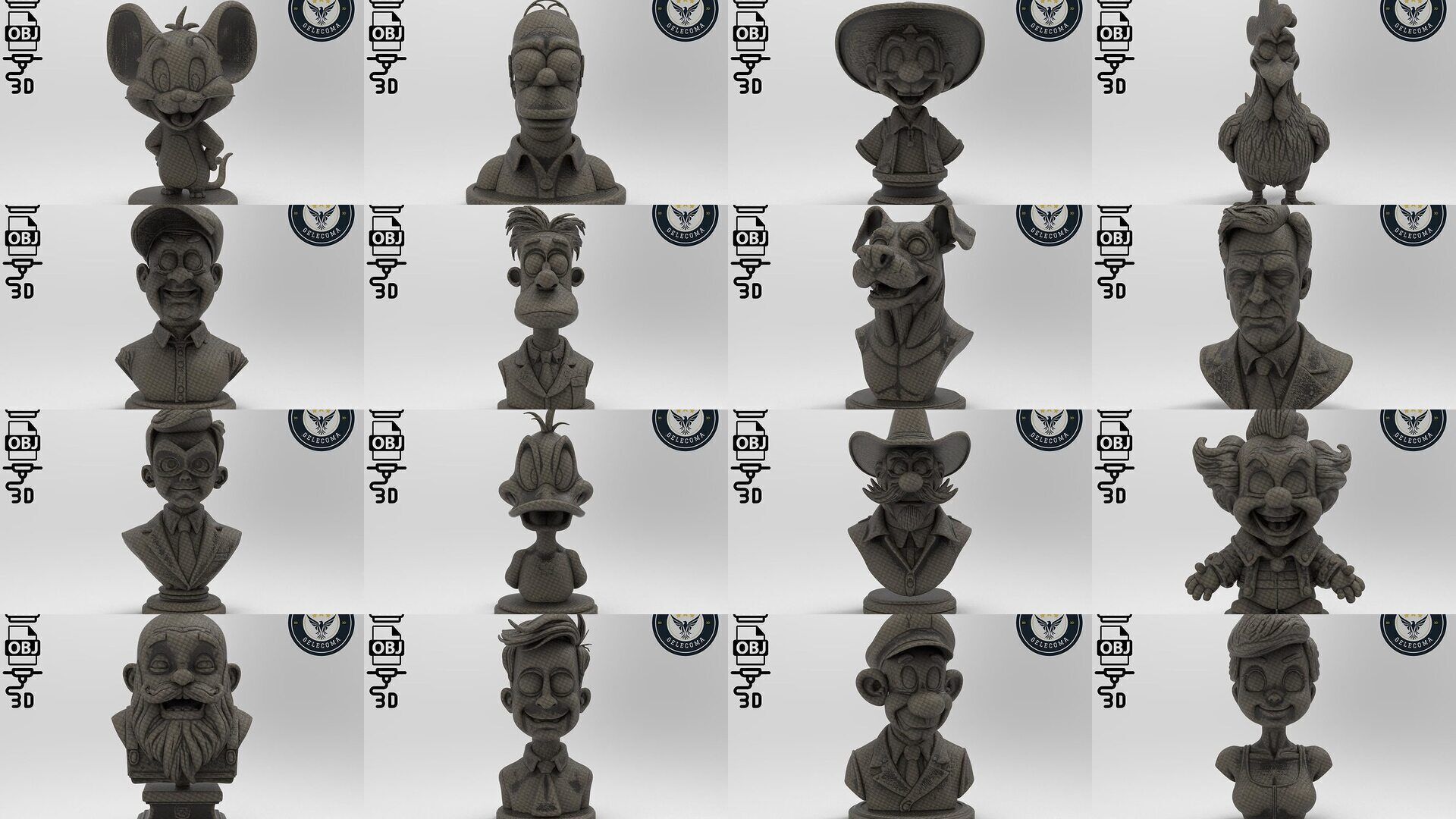 Cartoon Figure 3d Print Mega Pack 3D Model Collection_3