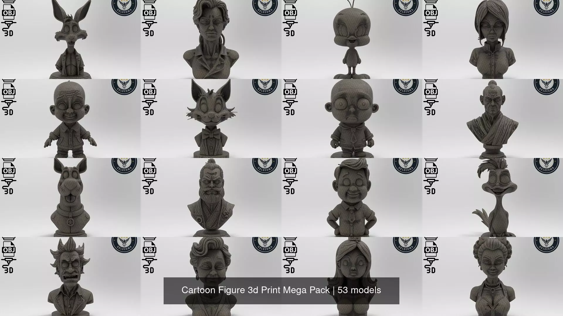 Cartoon Figure 3d Print Mega Pack 3D Model Collection_0