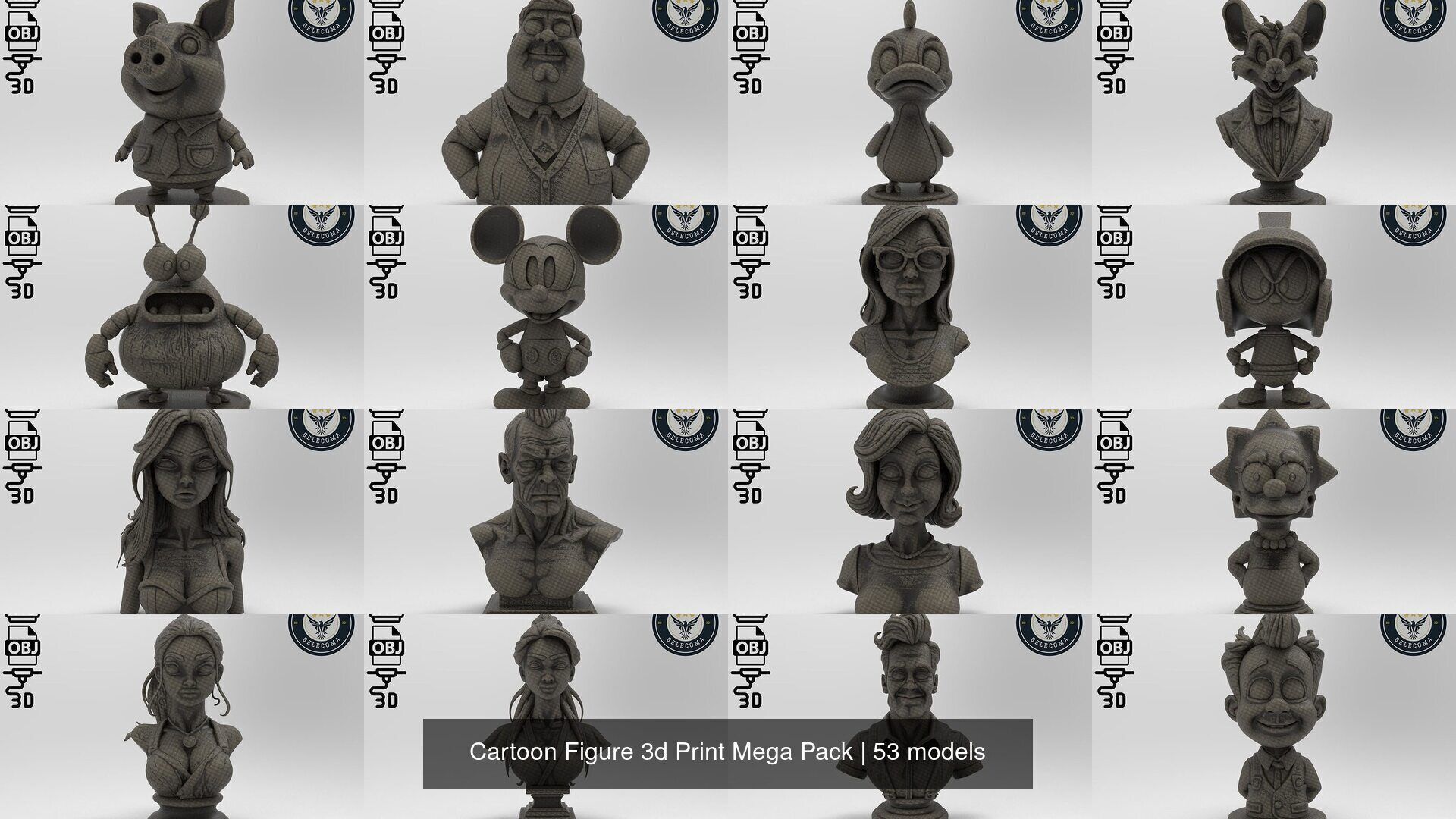 Cartoon Figure 3d Print Mega Pack 3D Model Collection_2