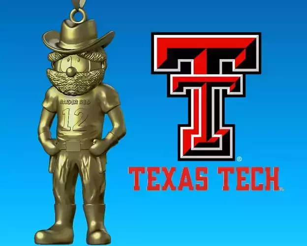 NCAA - Necklaces TEXAS TECH - Hanging Figurine - 3D print
