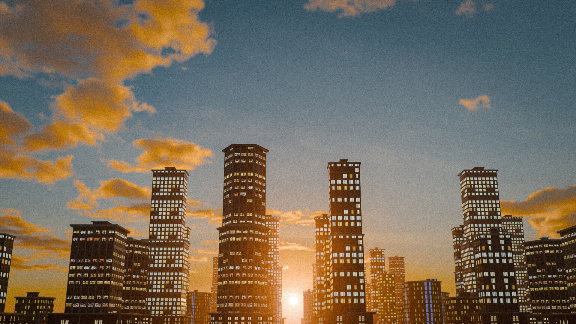 Low Poly City Building Set Free low-poly 3D model_1