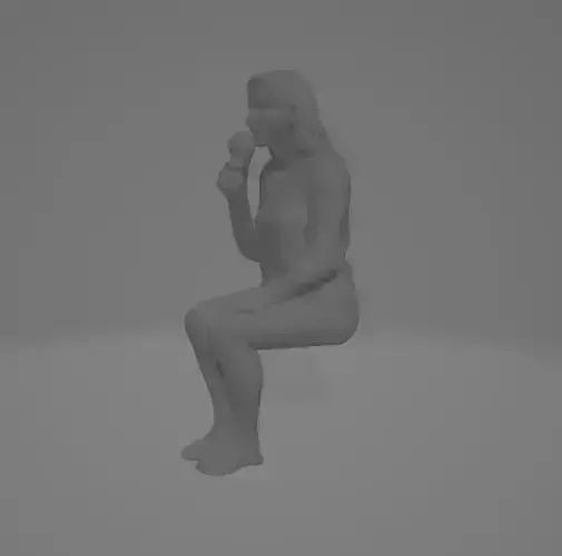 Seated Woman with Ice Cream