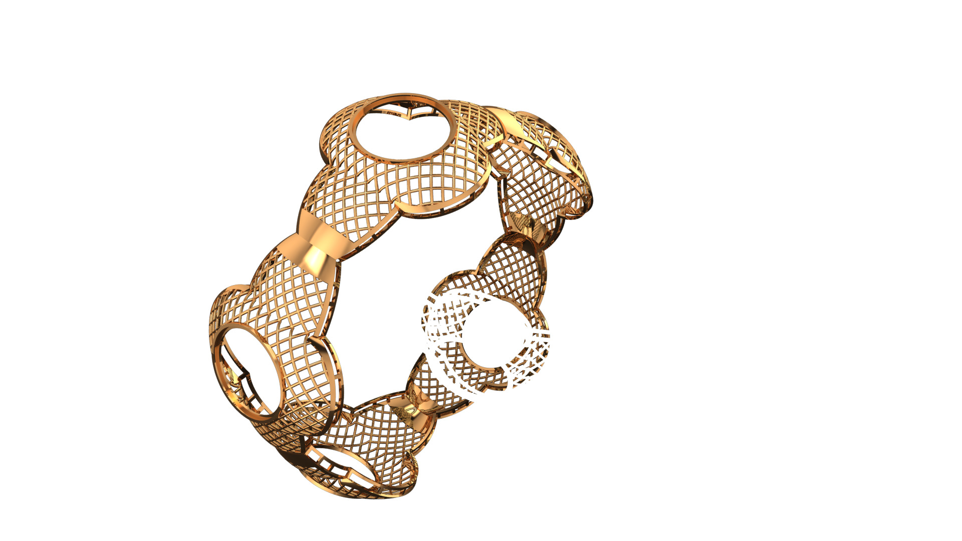 1106 Curvilinear Open Mesh Bangle 60MM-14gm 3D print model_1