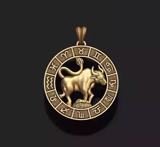 zodiac Taurus Bull lite pendant