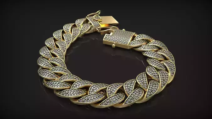 Iced Out Miami Luxury Cuban Chain Diamond Link Bracelet