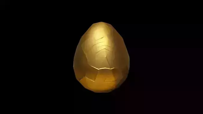Colorful Easter Golden Egg With A Shining Golden Egg