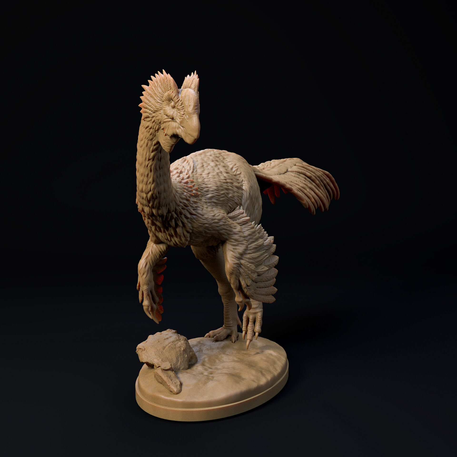 Gigantoraptor 1-35 scale pre-supported dinosaur 3D print model_3