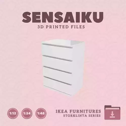 STORKLINTA 4 Drawer Chest Dresser Dollhouse - IKEA - 3D Print