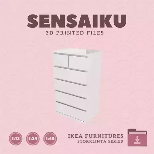STORKLINTA 6 Drawer Chest Dresser Dollhouse - IKEA - 3D Print