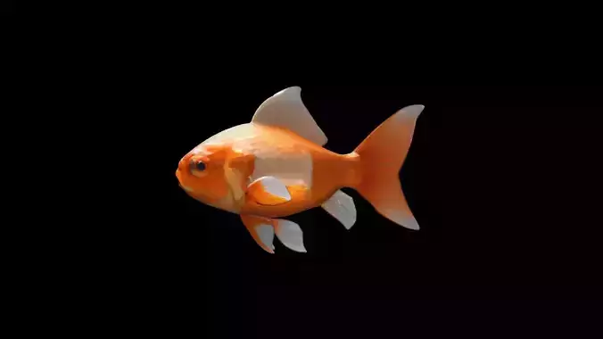 Golden Fish Watercolor  Cute Animal Pet 3d Render