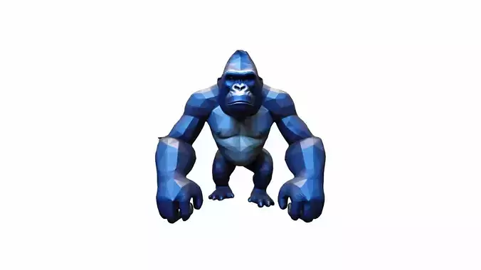 Portrait Powerful Dominant Gorilla 3d Render