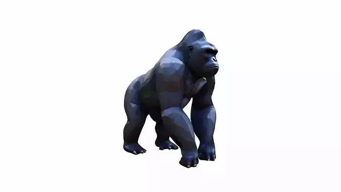Portrait Powerful Dominant Gorilla  3d Render
