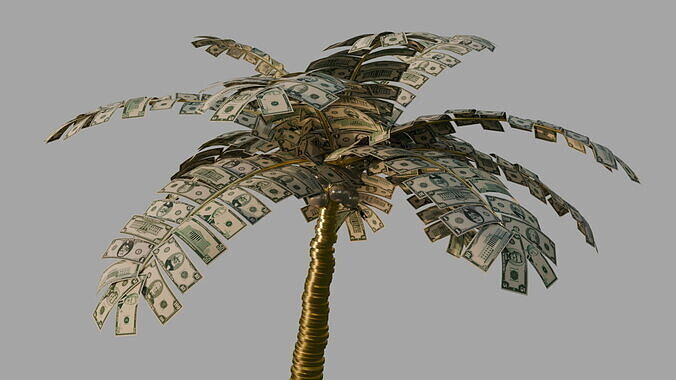 Money Palm Tree Low-poly 3D model