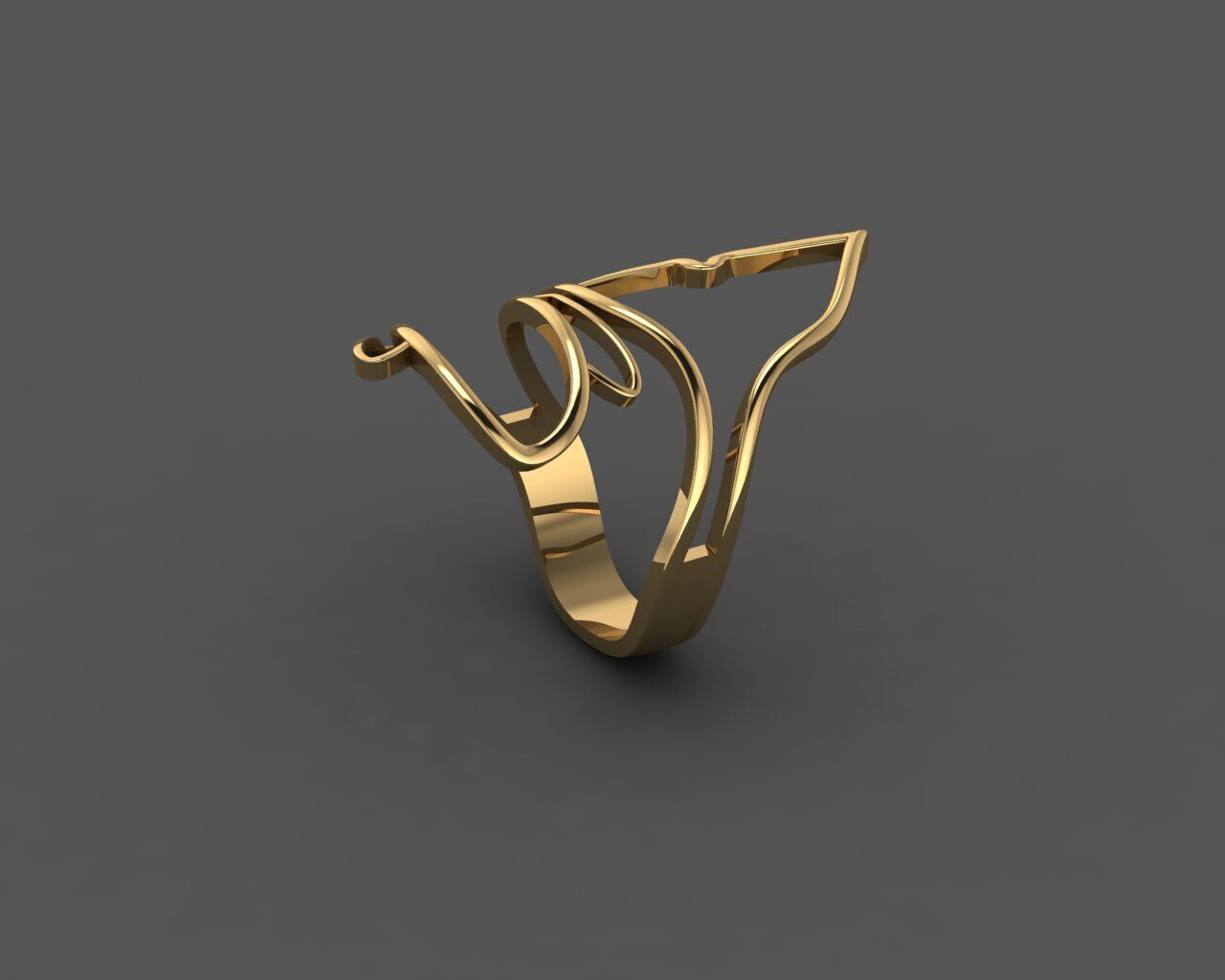 Women Ring 3D print model_6