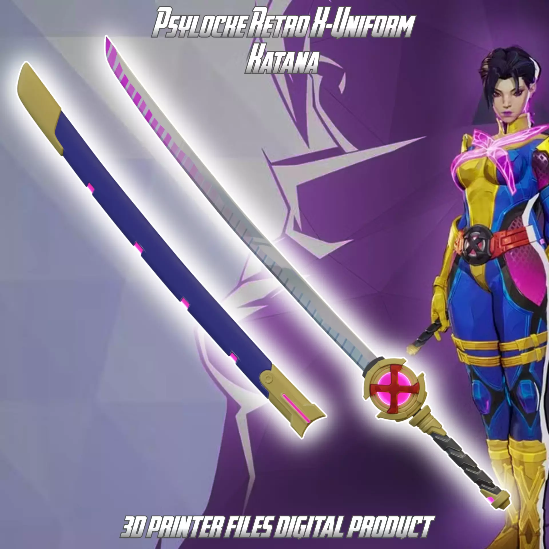 Psylocke Retro X Uniform Cosplay Kanata 3D print model_0