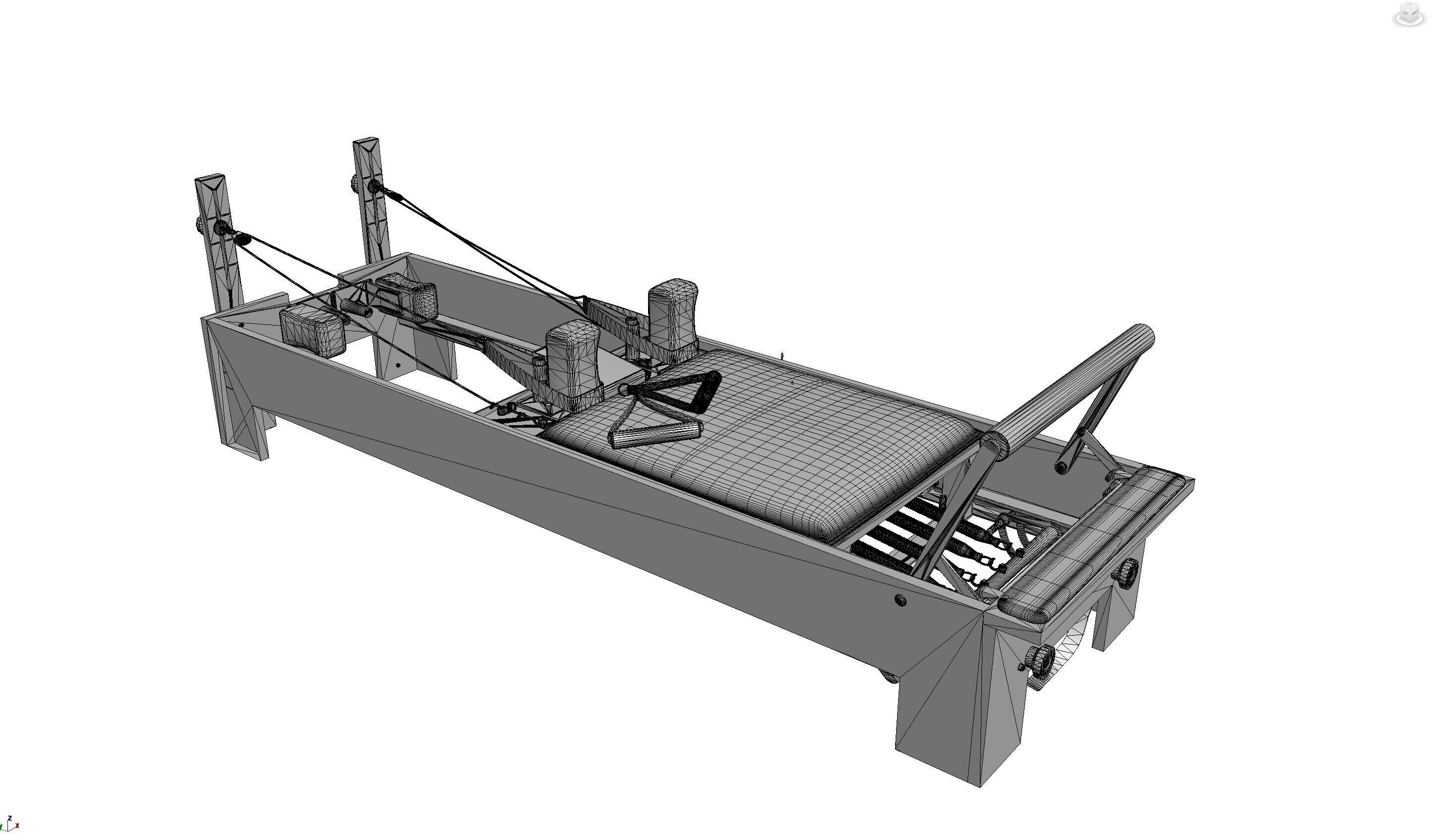 Pilates Reformer Machine - High-End 3D model_6
