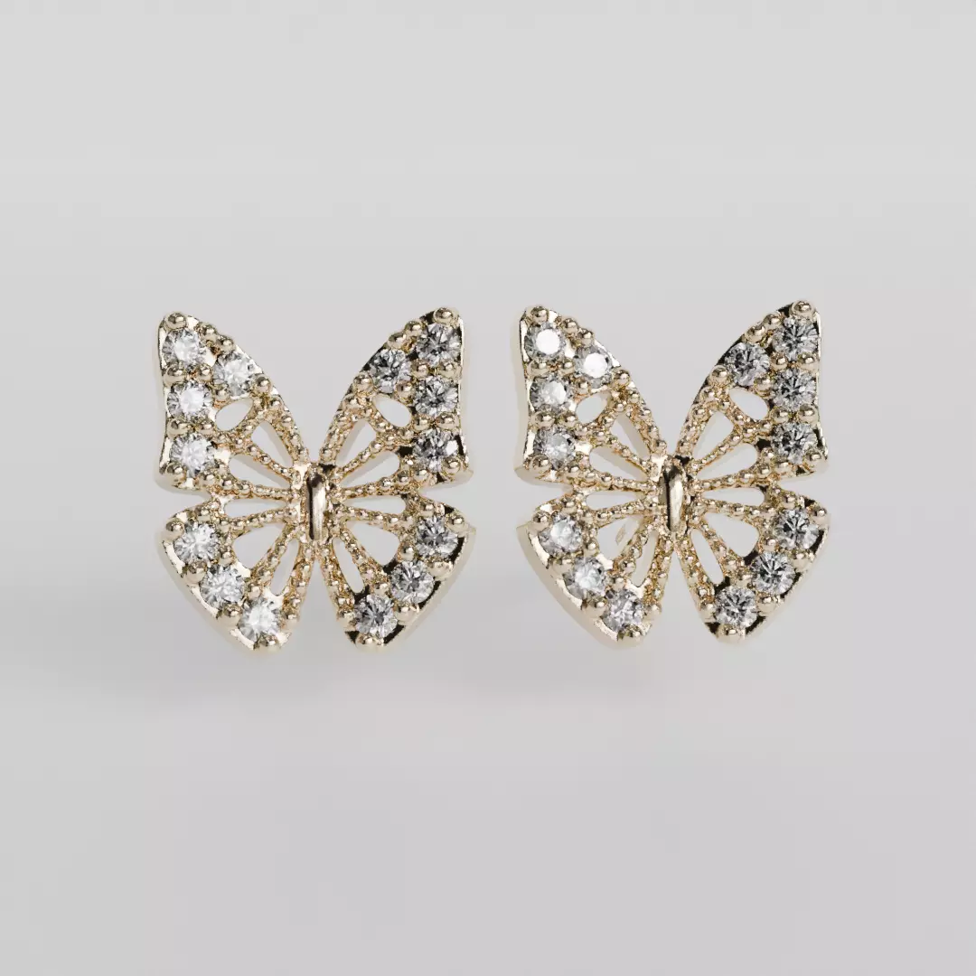 butterfly points with zircon 3D print model