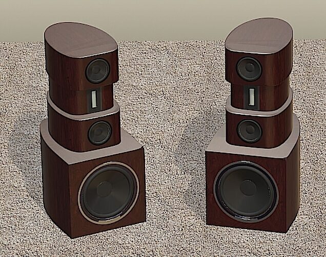 Evolution Acoustics MM2 Silo Speakers - Mid Poly 3D Model 3D model