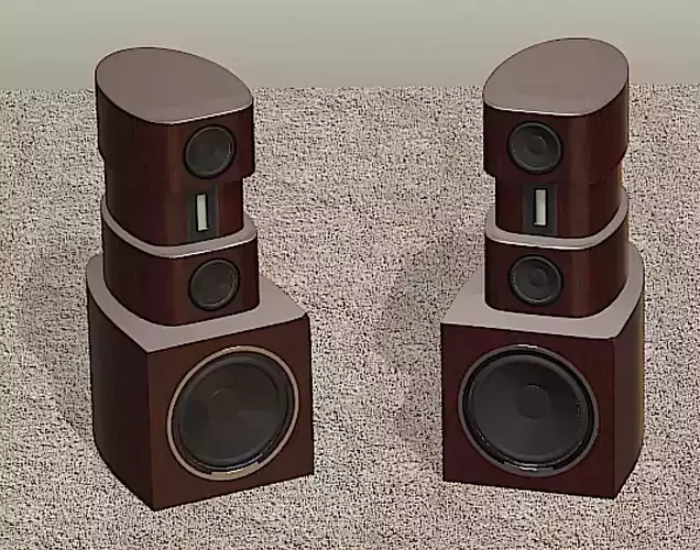 Evolution Acoustics MM2 Silo Speakers - Mid Poly 3D Model 3D model