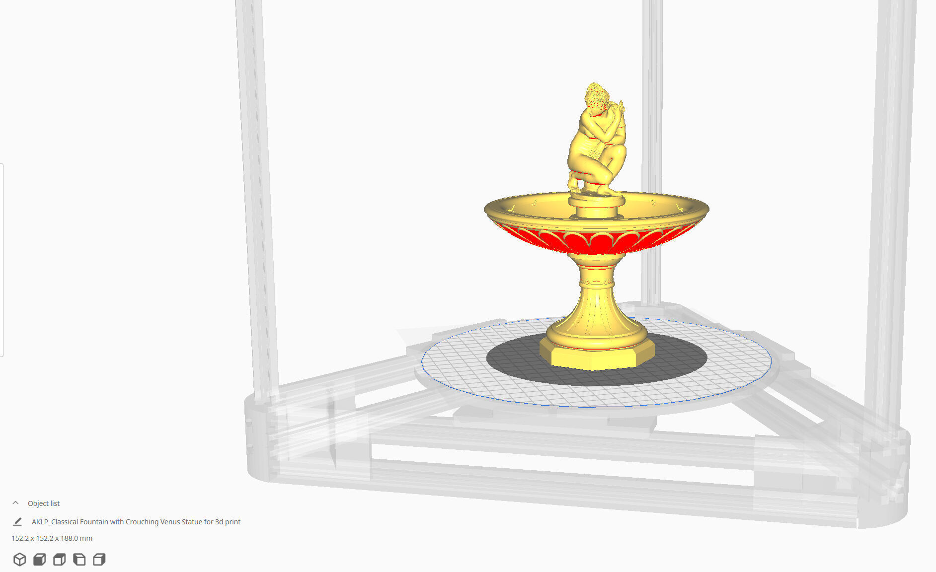 Classical Fountain with Crouching Venus Statue 3D print model_5