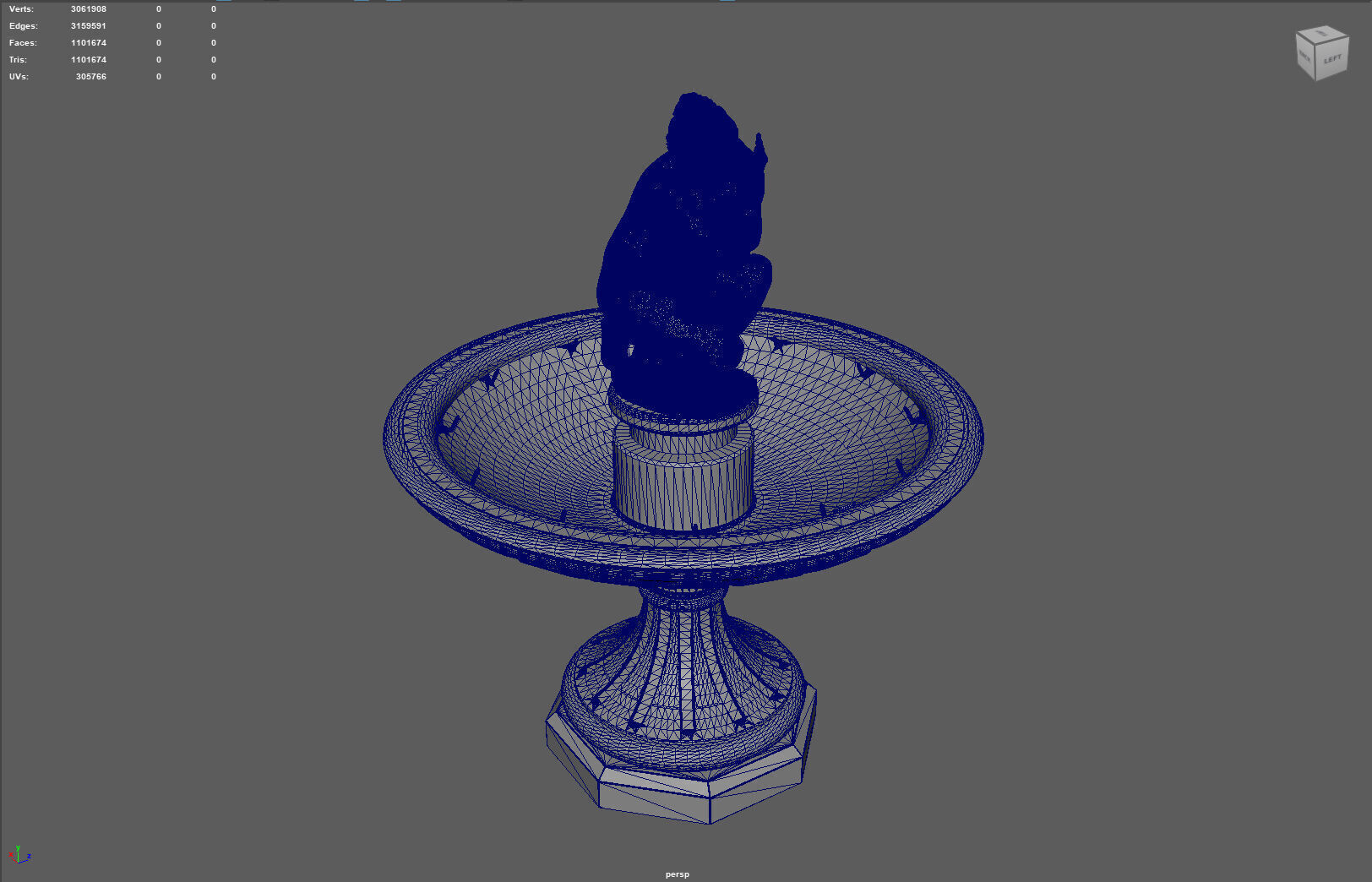Classical Fountain with Crouching Venus Statue 3D print model_7