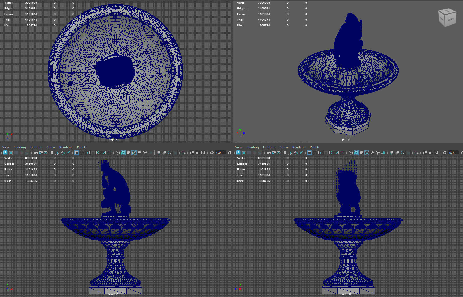 Classical Fountain with Crouching Venus Statue 3D print model_9