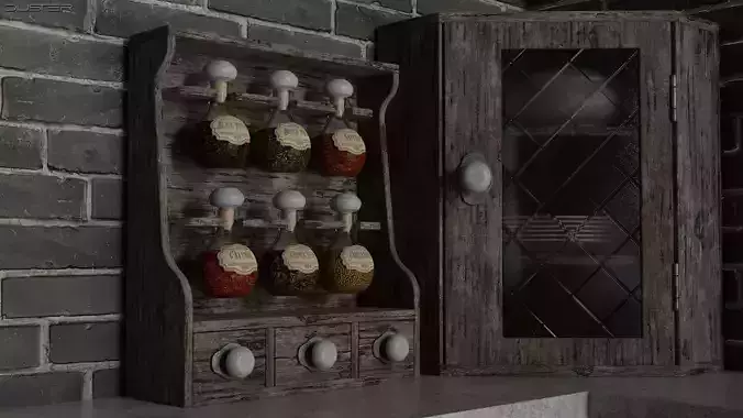 Retro Vintage Spice Rack 3D model