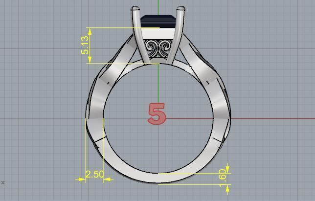 Engagement Ring 3D print model_5