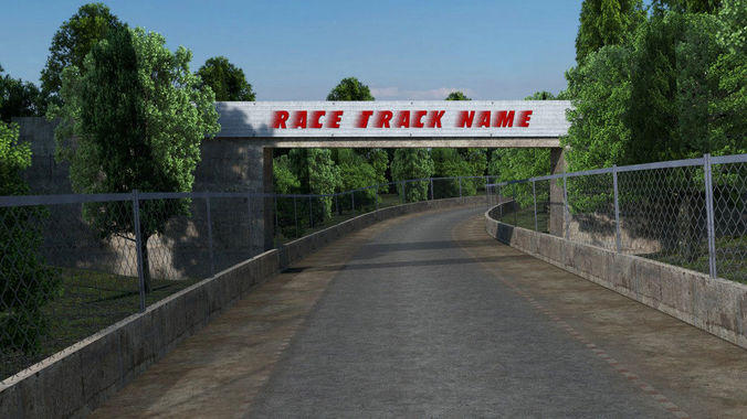Summer Race track Low-poly 3D model