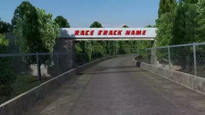 Summer Race track Low-poly 3D model