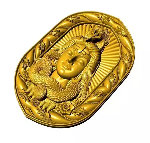 Shiva Pendant  Devon Ke Dev Mahadev Bholenath Gold Silver 3DM-01