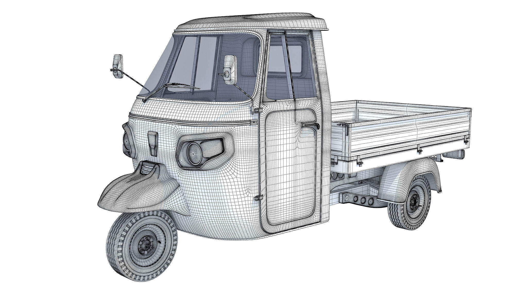 3 Wheeler Mini Tuk Tuk Pick Up 3D model_17