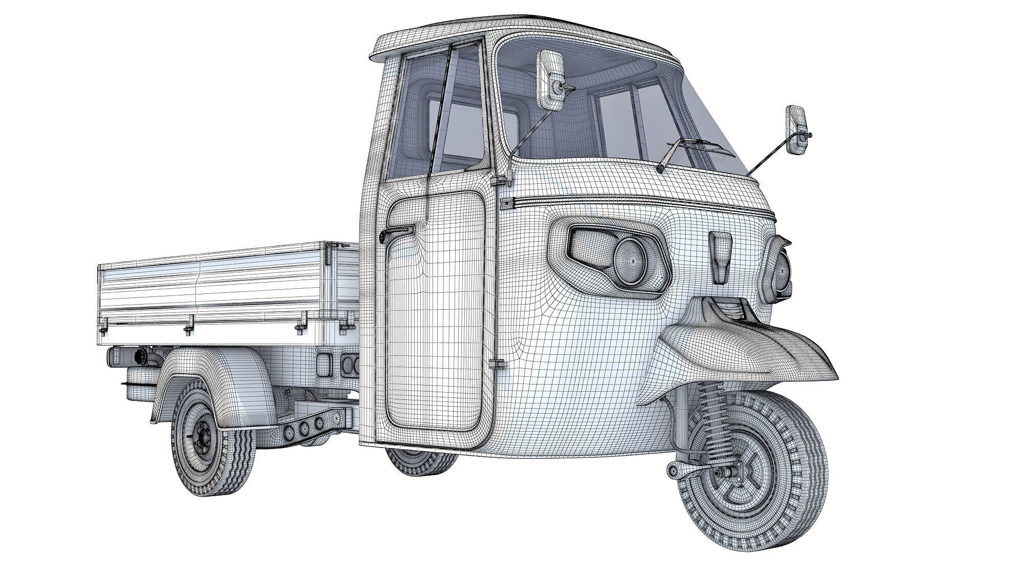 3 Wheeler Mini Tuk Tuk Pick Up 3D model_20