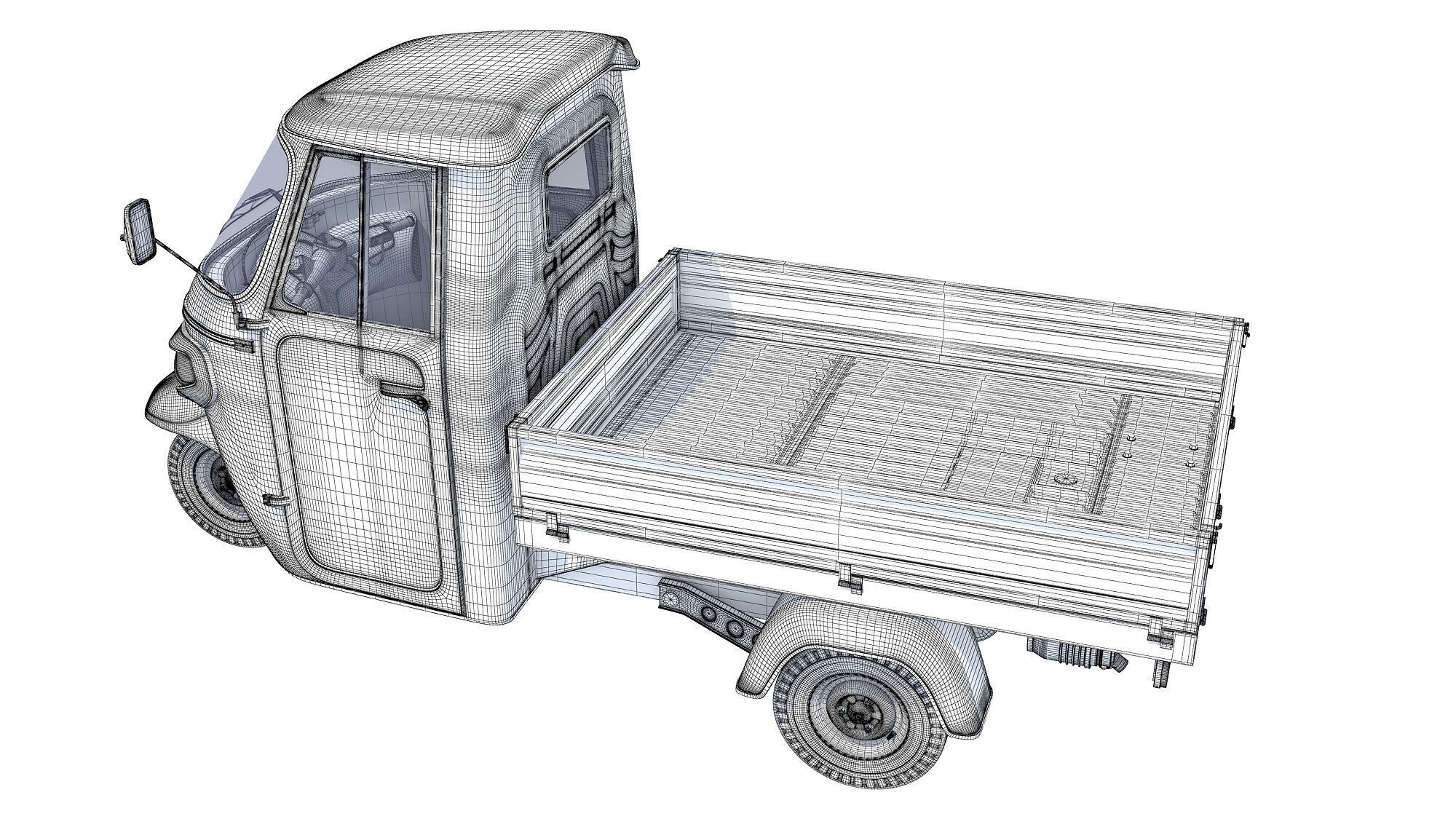 3 Wheeler Mini Tuk Tuk Pick Up 3D model_18