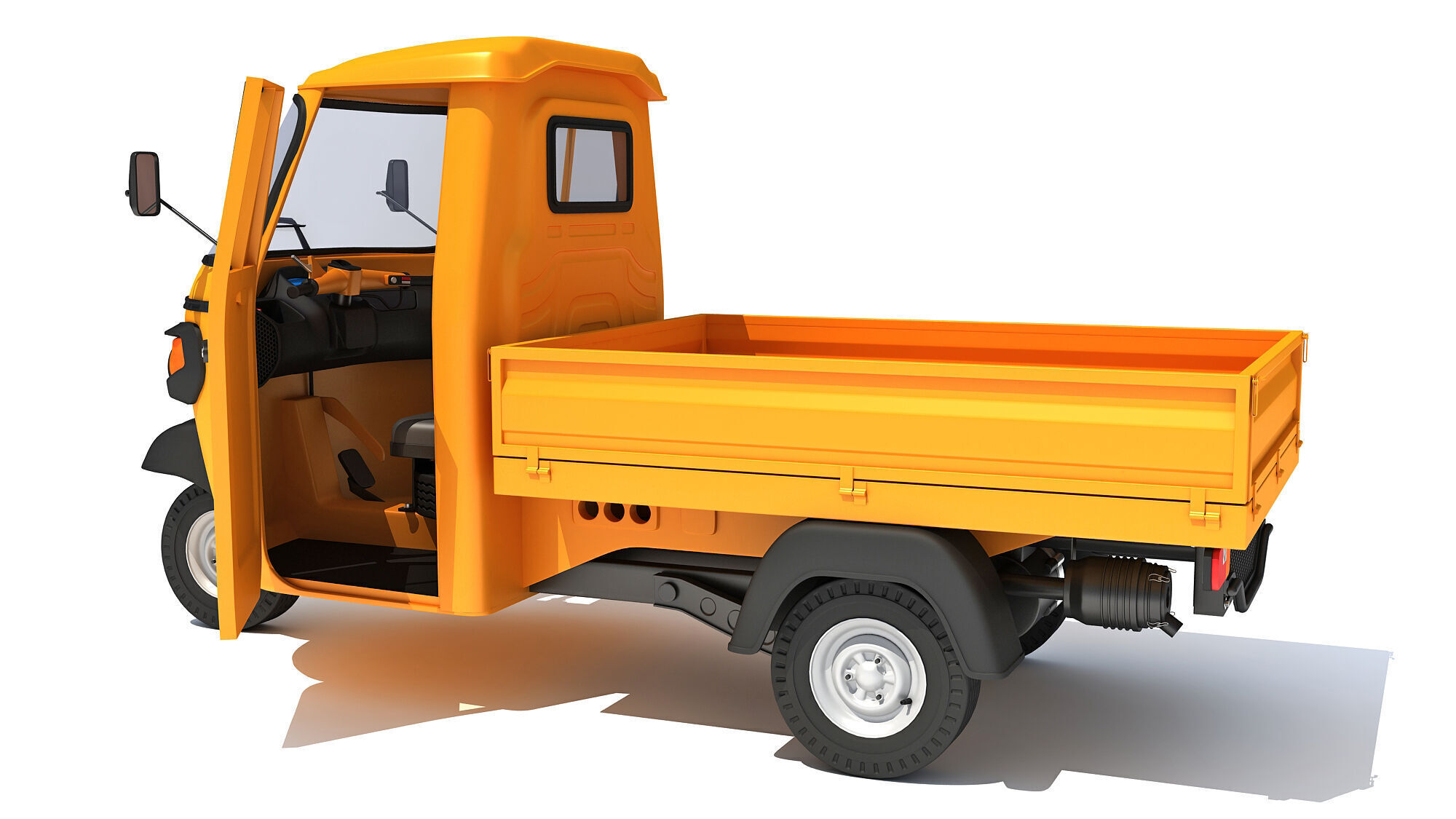 3 Wheeler Mini Tuk Tuk Pick Up 3D model_3