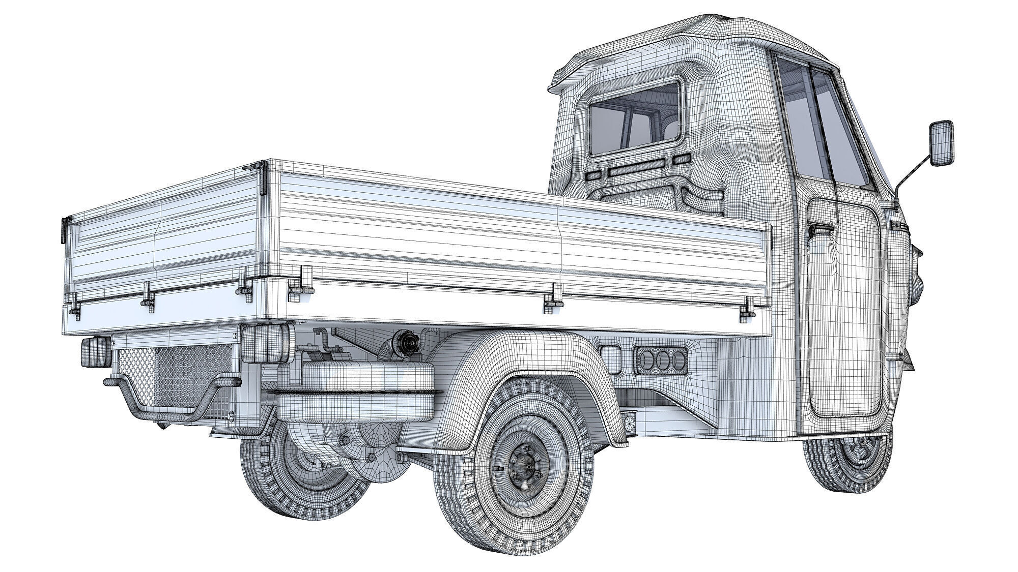 3 Wheeler Mini Tuk Tuk Pick Up 3D model_19