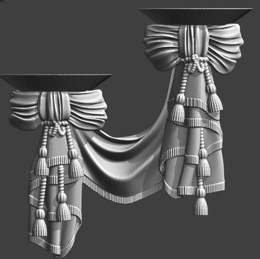 carved curtains 3D print model