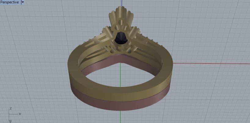 Engagement Ring and Band 3D print model_10