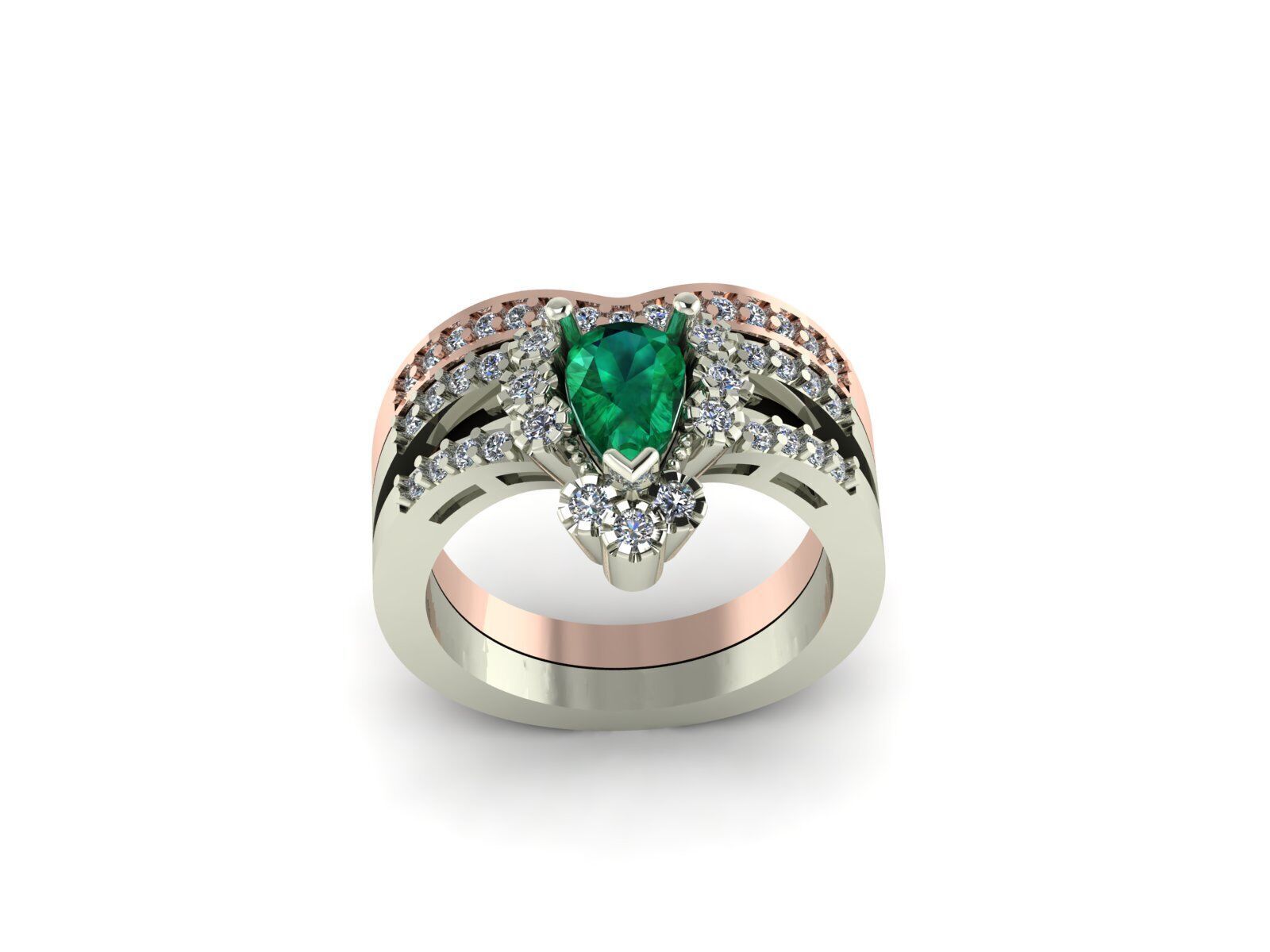 Engagement Ring and Band 3D print model_6