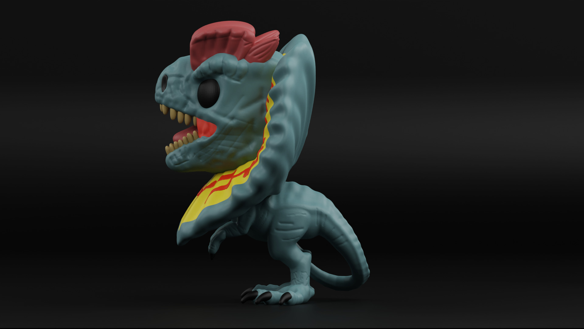 Dilophosaurus funko pop from the Jurassic park 3D print model_1